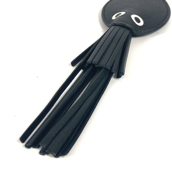 HERMES Poulpe Charm Bag Charm Key Ring Key Holder Leather Black Unused - Picture 13 of 13